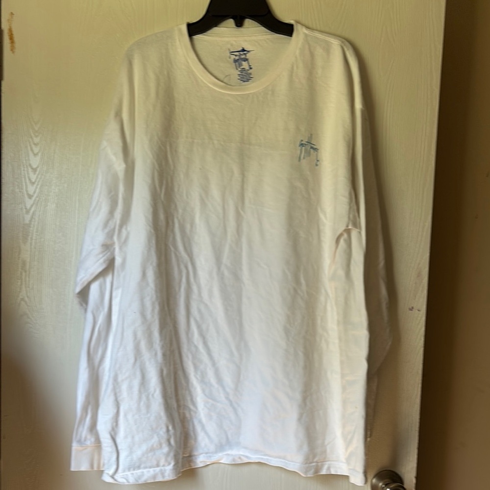 Guy Harvey White Long Sleeve Tee Relaxed Fit